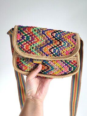 M.M.M Artesanías Multicolor Woven Crossbody Bag I Boho Festival Hippie Style